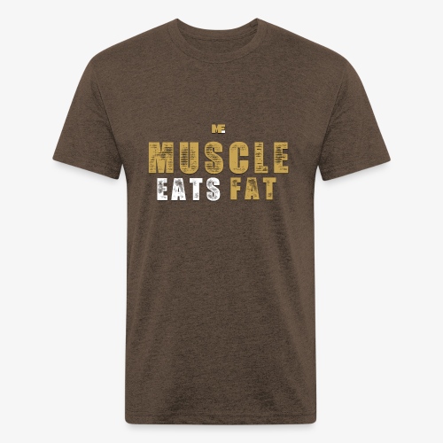 Muscle Eats Fat Tank Top (Saints Gold) - Men’s Fitted Poly/Cotton T-Shirt
