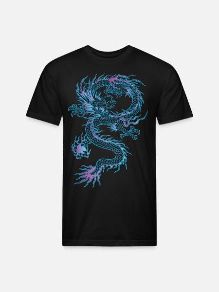 chinese dragon - Unisex Poly/Cotton T-Shirt - black
