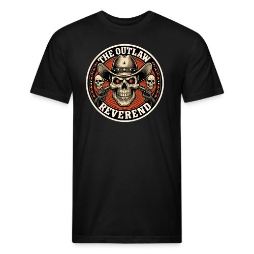 The Outlaw Reverend Skull Face Cowboy - Men’s Fitted Poly/Cotton T-Shirt