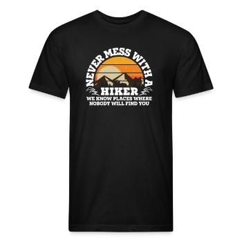 Hiking Men Funny Hiker Outdoor Hiking Team Camper - Unisex Poly/Cotton T-Shirt - black - Front - Jose (178cm)