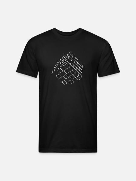 Cubic Wireframe black design - Unisex Poly/Cotton T-Shirt - black
