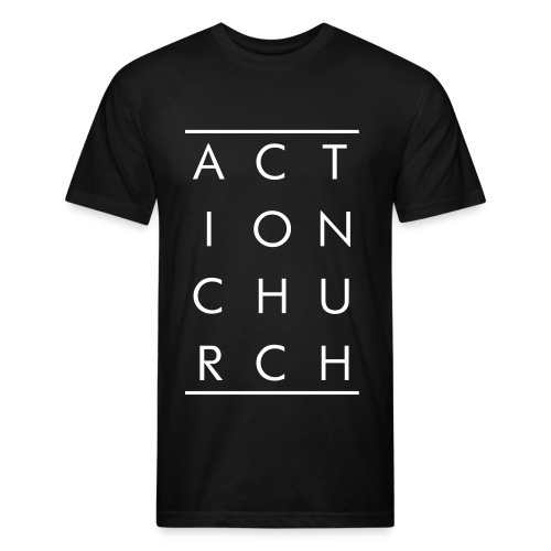ACTION STACKED - Men’s Fitted Poly/Cotton T-Shirt