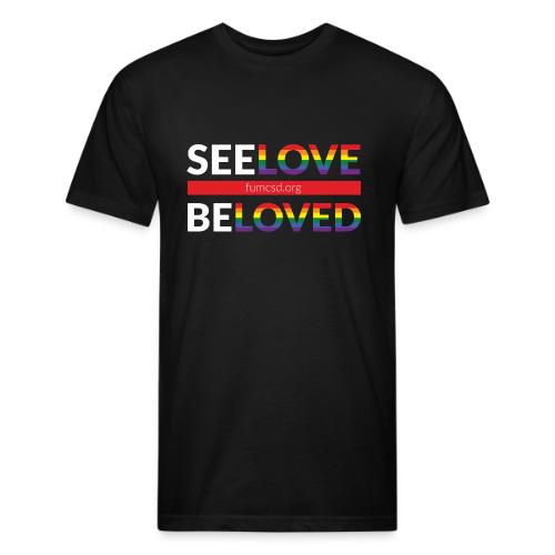 See Love, Be Loved at FUMCSD (white letters) - Unisex Poly/Cotton T-Shirt