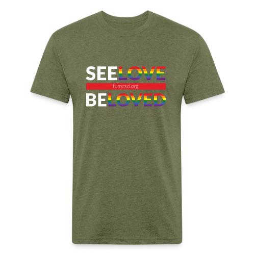 See Love, Be Loved at FUMCSD (white letters) - Unisex Poly/Cotton T-Shirt