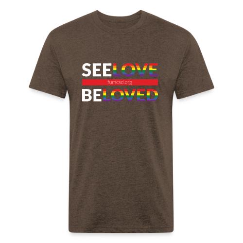 See Love, Be Loved at FUMCSD (white letters) - Unisex Poly/Cotton T-Shirt