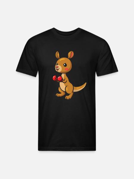 Cute Kangaroo Boxes Kangaroos - Unisex Poly/Cotton T-Shirt - black