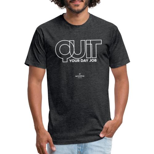 Quit in white - Unisex Poly/Cotton T-Shirt