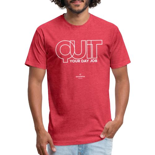 Quit in white - Unisex Poly/Cotton T-Shirt