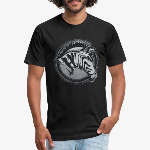 Wild Zebra Grunge Animal - Men’s Fitted Poly/Cotton T-Shirt