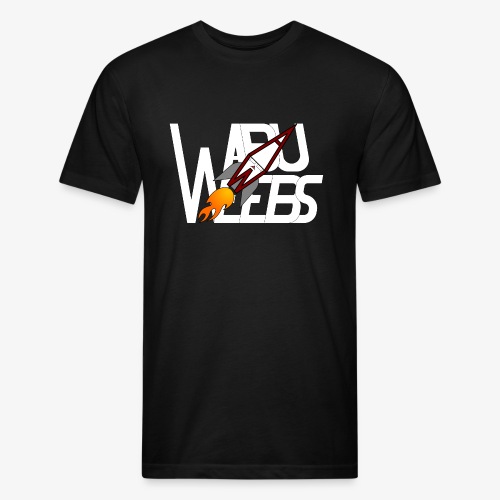 Abuweebs lettering with logo (white) - Men’s Fitted Poly/Cotton T-Shirt