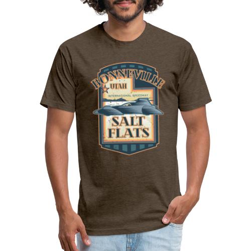 Bonneville Salt Flats Utah Land Speed Retro Design - Men’s Fitted Poly/Cotton T-Shirt