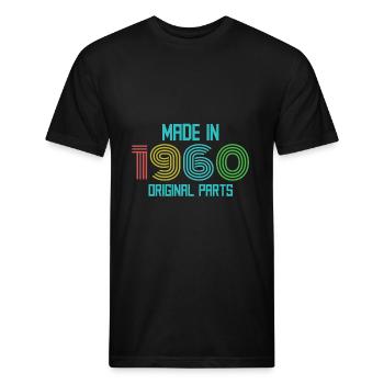 Made In 1960 Original Parts Funny 60th Birthday - Unisex Poly/Cotton T-Shirt - black - Front - Jose (178cm)