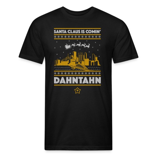 Santa Claus is Comin' Dahntahn - Fitted Cotton/Poly T-Shirt by Next Level