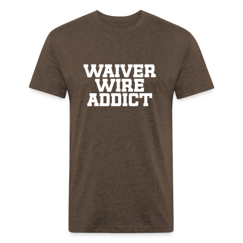 Waiver Wire Addict (Turquoise & Metallic Gold) - Men’s Fitted Poly/Cotton T-Shirt