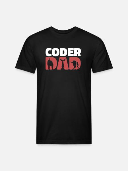 Programmer Coder Dad Coding - Unisex Poly/Cotton T-Shirt - black