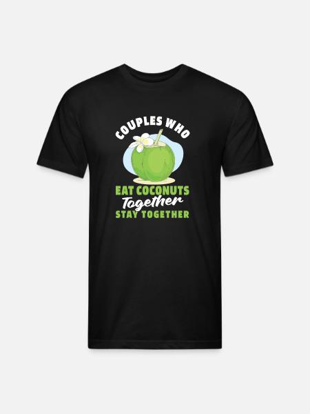 Coconut Couple - Unisex Poly/Cotton T-Shirt - black