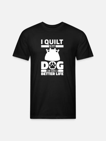Quilting Dog - Unisex Poly/Cotton T-Shirt - black
