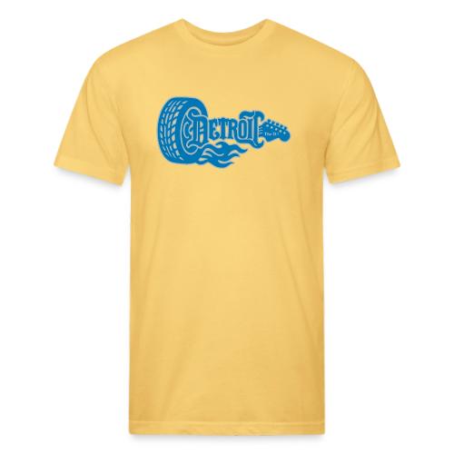 The D® - Detroit Wheel Guitar with Flames Bl Slvr - Unisex Poly/Cotton T-Shirt