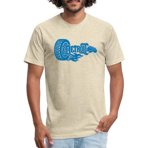 The D® - Detroit Wheel Guitar with Flames Bl Slvr - Unisex Poly/Cotton T-Shirt