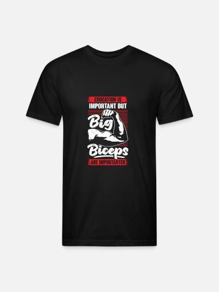 Funny Bodybuilding Biceps Fitness Bodybuilder Gift - Unisex Poly/Cotton T-Shirt - black