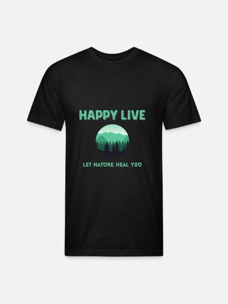 Happy Life - Unisex Poly/Cotton T-Shirt - black