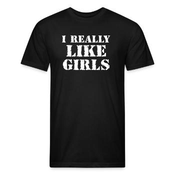 I Really Like Girls - Unisex Poly/Cotton T-Shirt - black - Front - Jose (178cm)