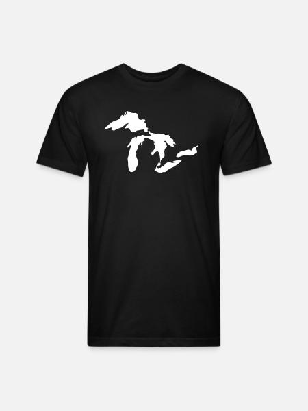 Great lakes white - Unisex Poly/Cotton T-Shirt - black