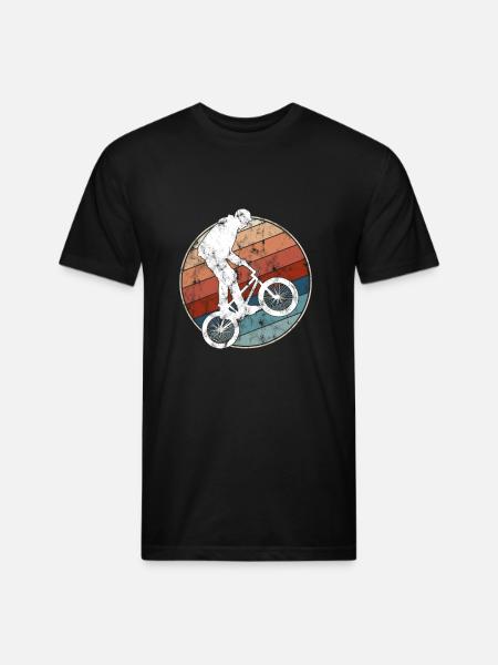 Retro BMX Rider - Unisex Poly/Cotton T-Shirt - black