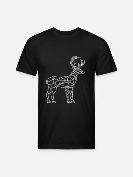 deer polygon - Unisex Poly/Cotton T-Shirt - black