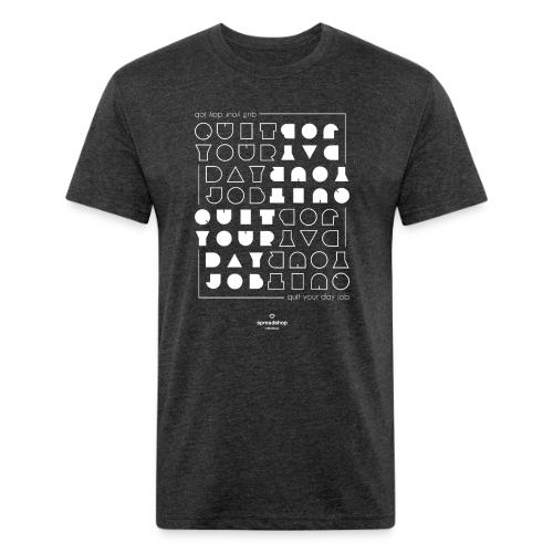 Quit upside white - Unisex Poly/Cotton T-Shirt