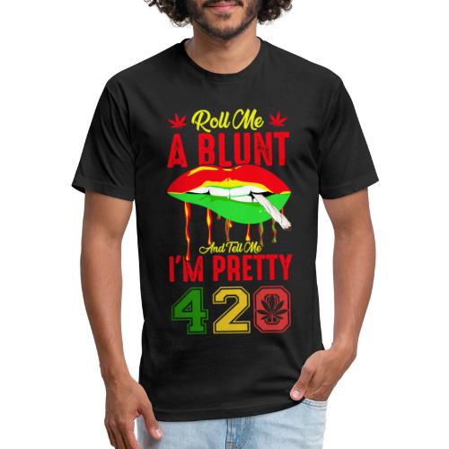 Pleasant 420 Smoke a Blunt Weed Marijuana Design - Men’s Fitted Poly/Cotton T-Shirt
