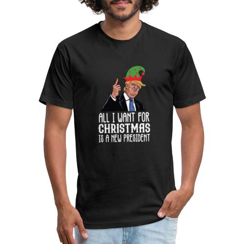 All I Want For Christmas Is A New President Gift - Men’s Fitted Poly/Cotton T-Shirt