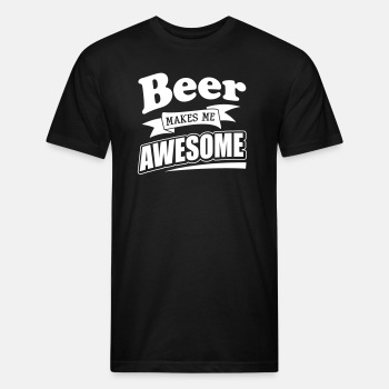 Beer makes me awesome - Fitted Cotton/Poly T-Shirt for men