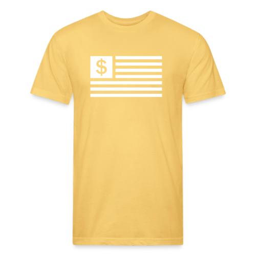 American Dollar Sign Flag - Men’s Fitted Poly/Cotton T-Shirt