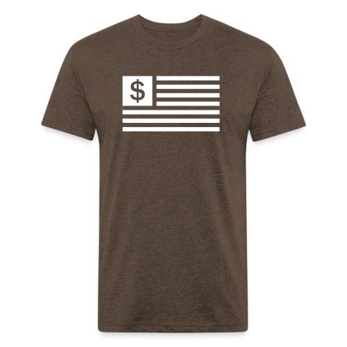 American Dollar Sign Flag - Men’s Fitted Poly/Cotton T-Shirt