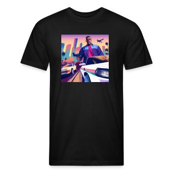 GTA Poster - Unisex Poly/Cotton T-Shirt - black - Front - Jose (178cm)