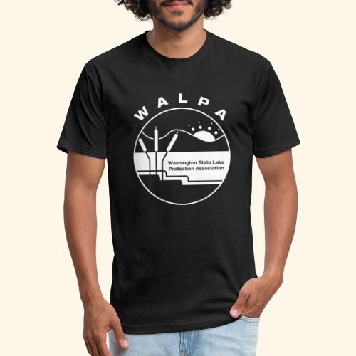 white logo - Men’s Fitted Poly/Cotton T-Shirt
