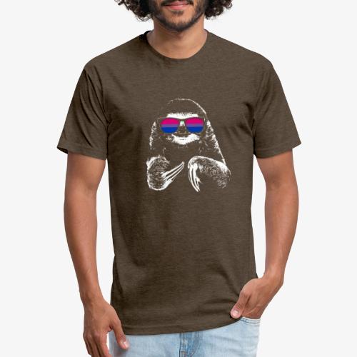 Pride Sloth Bisexual Flag Sunglasses - Men’s Fitted Poly/Cotton T-Shirt
