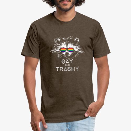 Gay and Trashy Raccoon Sunglasses Gilbert Baker - Men’s Fitted Poly/Cotton T-Shirt