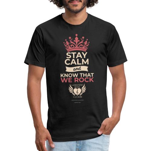 STAY CALM Pink & Cream - Unisex Poly/Cotton T-Shirt
