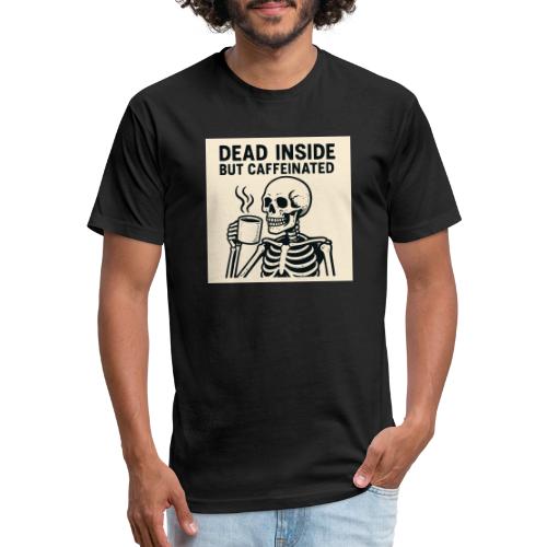 Skeleton Sipping Coffee - Men’s Fitted Poly/Cotton T-Shirt