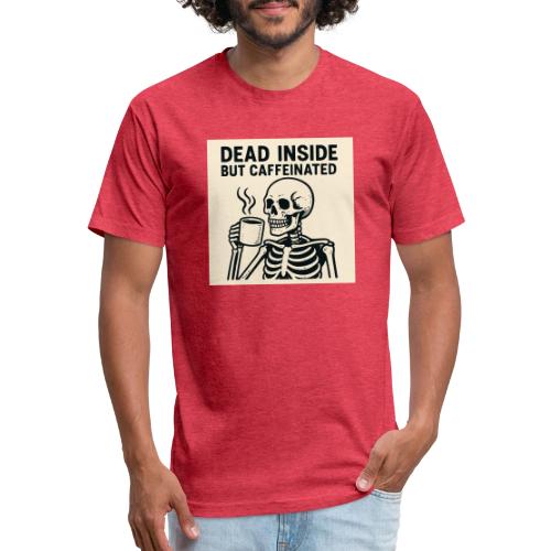 Skeleton Sipping Coffee - Unisex Poly/Cotton T-Shirt