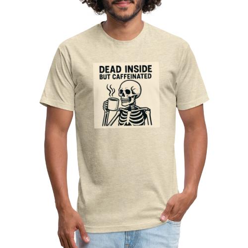 Skeleton Sipping Coffee - Unisex Poly/Cotton T-Shirt