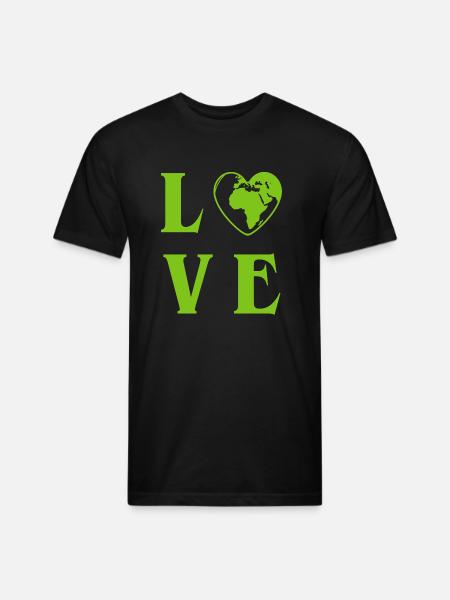 Love Planet Earth - Unisex Poly/Cotton T-Shirt - black