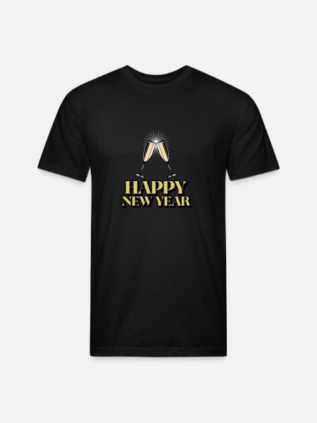 Happy New Year - Unisex Poly/Cotton T-Shirt - black