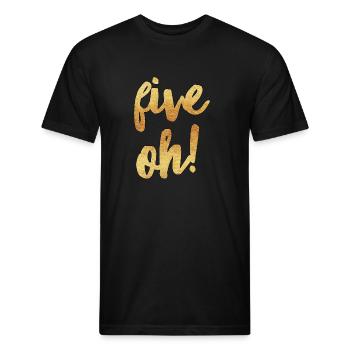 Five Oh 50th Birthday - Unisex Poly/Cotton T-Shirt - black - Front - Jose (178cm)
