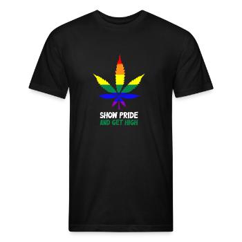 Show Pride And Get High LGBT Weed - Unisex Poly/Cotton T-Shirt - black - Front - Jose (178cm)