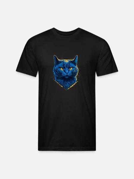 British Blue cat - Unisex Poly/Cotton T-Shirt - black
