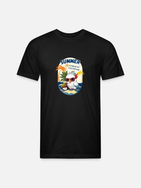 cockatoo and coconut - Unisex Poly/Cotton T-Shirt - black