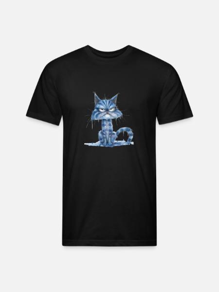 Funny Cat - Unisex Poly/Cotton T-Shirt - black